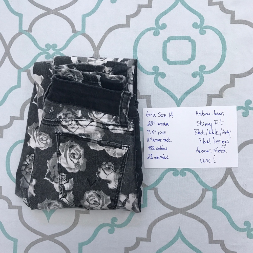 💙👖CUTE! HUDSON FLORAL SKINNY👖💙14 28” VGUC - Picture 8 of 8